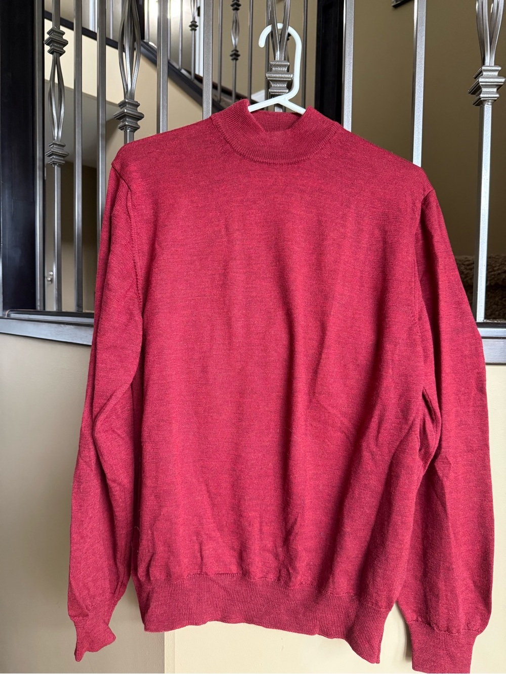 Simons Men's Deep Red Turtleneck Sweater